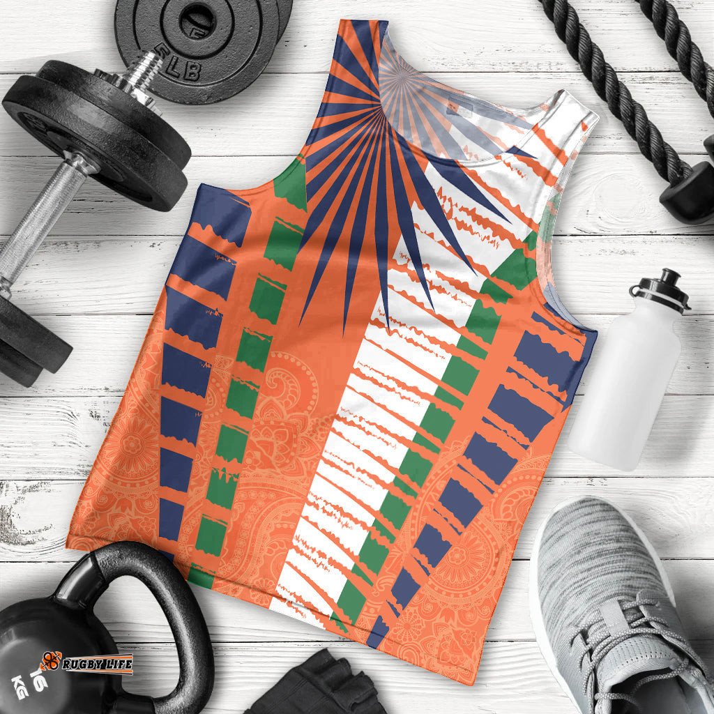 Personalised India Men Tank Top Raising Sun Indian Pattern Mandala Murals