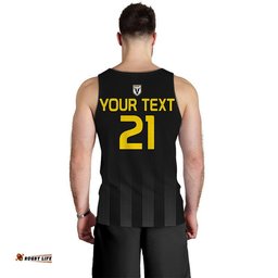 (Custom Personalised) Macarthur Soccer Men Tank Top Bulls Black and Gold