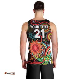Custom Suns Football Aboriginal Art Men Tank Top NAIDOC Indigenous Tribal