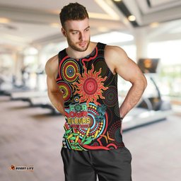 Custom Suns Football Aboriginal Art Men Tank Top NAIDOC Indigenous Tribal