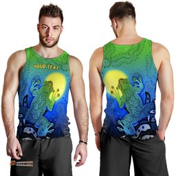CustomAboriginal Men's Tank Top - Indigenous Frog (Blue)