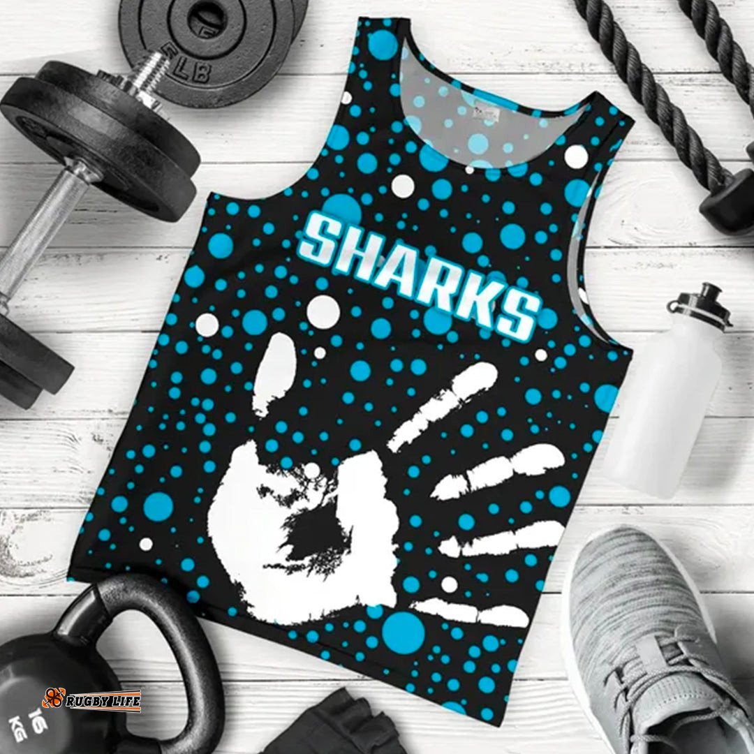 Sharks Indigenous Men's Tank Top Minimalism Version