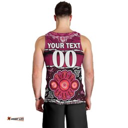(Custom Text And Number) Maroons Rugby Men Tank Top Aboriginal Queensland State of Origin