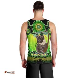 Personalised Australia Cancer Koala Zodiac Men Tank Top Auz Astrology Aboriginal - Green