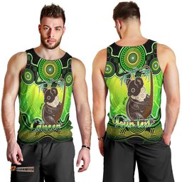 Personalised Australia Cancer Koala Zodiac Men Tank Top Auz Astrology Aboriginal - Green