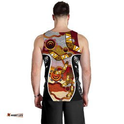 Tank Top - Aboriginal Dot Painting Lizard Tank - Men