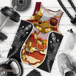 Tank Top - Aboriginal Dot Painting Lizard Tank - Men