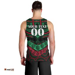 Custom Rabbitohs Rugby Men Tank Top Polynesian and Aboriginal Special Version