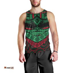 Custom Rabbitohs Rugby Men Tank Top Polynesian and Aboriginal Special Version