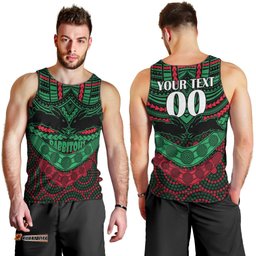 Custom Rabbitohs Rugby Men Tank Top Polynesian and Aboriginal Special Version