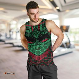 Custom Rabbitohs Rugby Men Tank Top Polynesian and Aboriginal Special Version