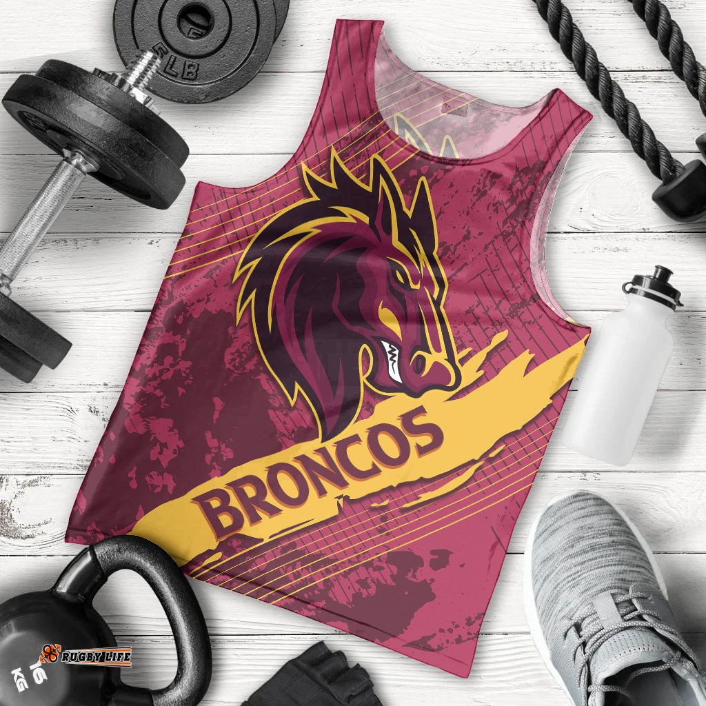 Custom Brisbane Broncos Men Tank Top NRL Angry Broncos