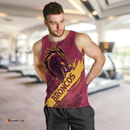 Custom Brisbane Broncos Men Tank Top NRL Angry Broncos