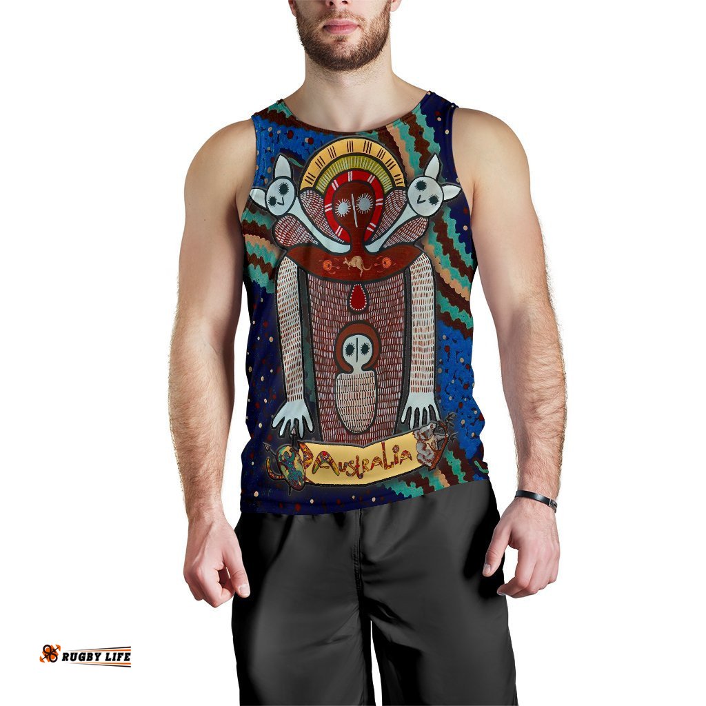 Wandjina Men's Tank Top - Australian Aboriginal Mythology - My Australia