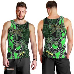 Aboriginal Dragonfly Men Tank Top Green Style