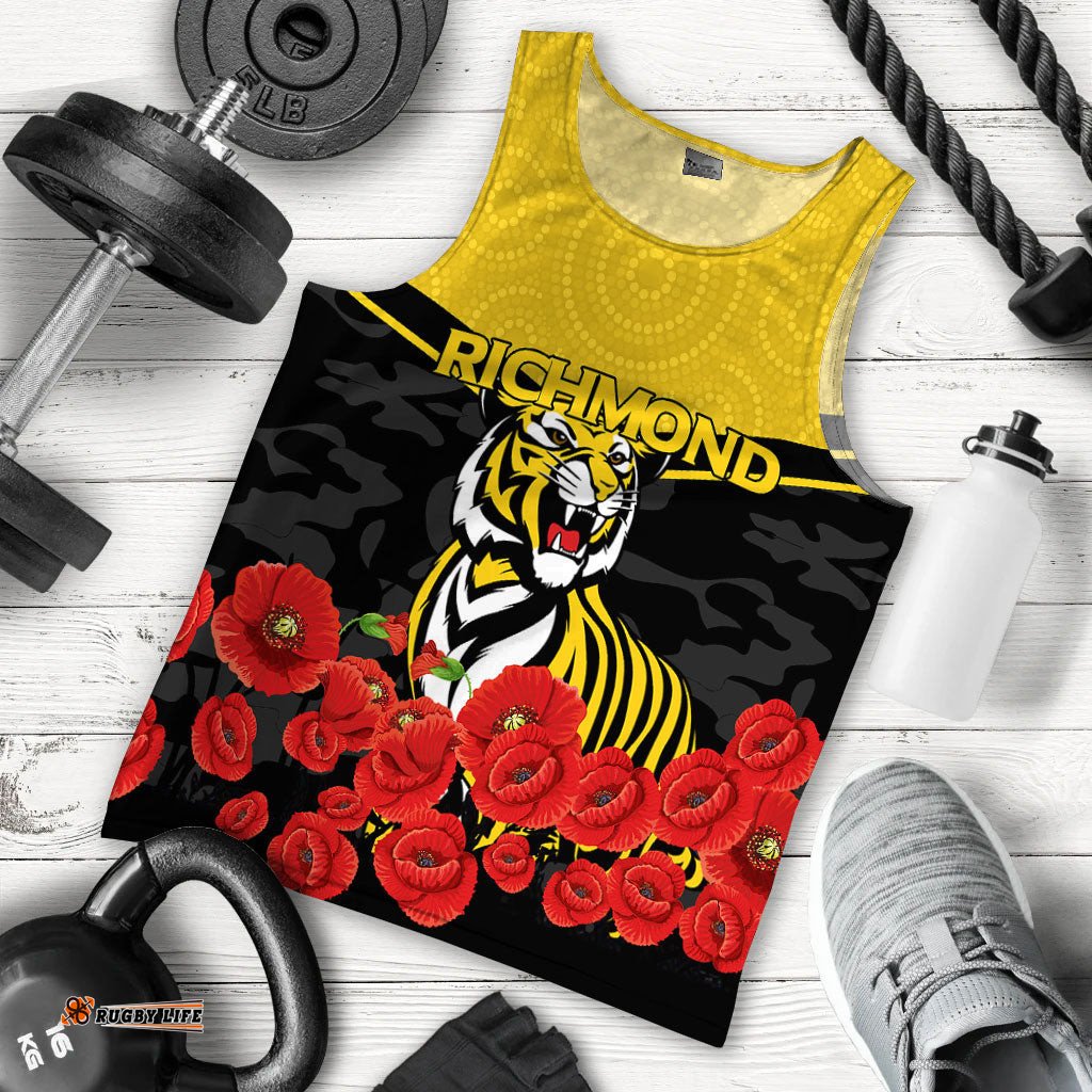 Richmond Anzac Day Indigenous Art Men Tank Top -
