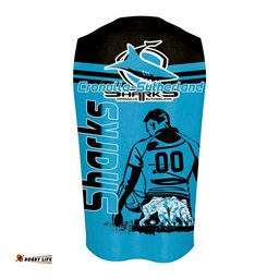 Cronulla-Sutherland Sharks Oneck Tank Top Personalized Pentagon Style- NRL