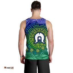 Custom Text Torres Strait Islanders Men's Tank Top - Aboriginal Turtle