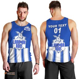(Custom Personalised) Laramba Roos Football Club Men Tank Top Kangaroos Original - Blue, Custom Text And Number