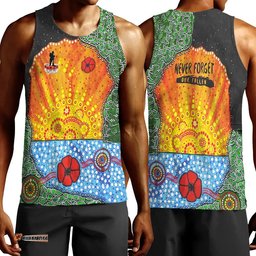 Vibe Hoodie Clothing - Aboriginal Australian Anzac Day Lest We Forget Poppy Men Tank Top