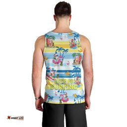 Surfing Christmas Men Tank Top Tropical Santa Let's Go Surfing