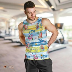 Surfing Christmas Men Tank Top Tropical Santa Let's Go Surfing