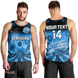 (Custom Text And Number) Adelaide Strikers Men Tank Top Gradient Aboriginal Dot Painting