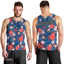 Roosters Rugby Men Tank Top Beautiful Floral Pattern Spring Summer Vibe