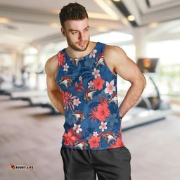 Roosters Rugby Men Tank Top Beautiful Floral Pattern Spring Summer Vibe