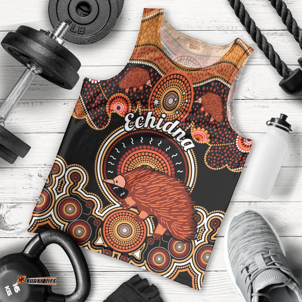 Personalised Australian Astrology Men Tank Top Aboriginal Echidna Zodiac Sign