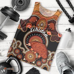 Personalised Australian Astrology Men Tank Top Aboriginal Echidna Zodiac Sign