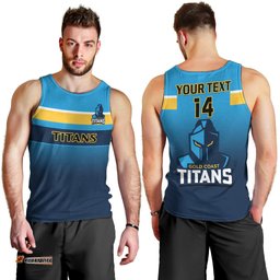 Personalised Titans Rugby Men Tank Top Gold Coast 2007 Sporty Style