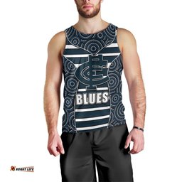 AFL - Blues Men Tank Top Mix Dot Aboriginal