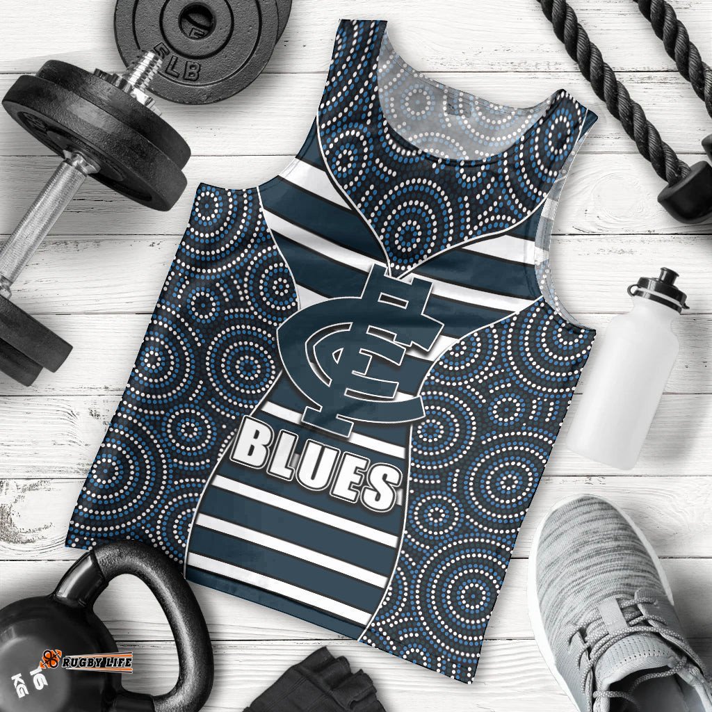 AFL - Blues Men Tank Top Mix Dot Aboriginal