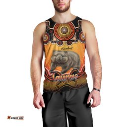 Personalised Australia Taurus Wombat Zodiac Men Tank Top Auz Astrology Aboriginal - Red