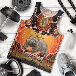 Personalised Australia Taurus Wombat Zodiac Men Tank Top Auz Astrology Aboriginal - Red