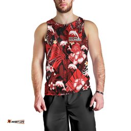 (Custom Personalised) Dolphins Rugby Men Tank Top Fashion Tropical Jungle Flowers