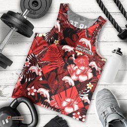 (Custom Personalised) Dolphins Rugby Men Tank Top Fashion Tropical Jungle Flowers