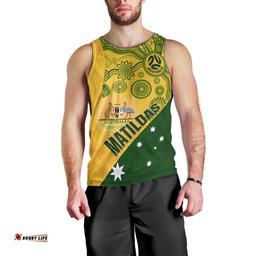 Custom Matildas Soccer Men Tank Top Australian Indigenous National Color