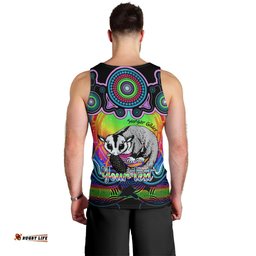 Personalised Australia Gemini Sugar Gilder Zodiac Men Tank Top Auz Astrology Aboriginal - Rainbow