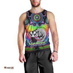 Personalised Australia Gemini Sugar Gilder Zodiac Men Tank Top Auz Astrology Aboriginal - Rainbow