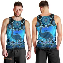 Personalised Australia Aquarius Emu Zodiac Men Tank Top Auz Astrology Aboriginal - Aqua