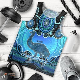 Personalised Australia Aquarius Emu Zodiac Men Tank Top Auz Astrology Aboriginal - Aqua