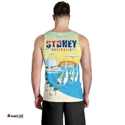 Men Tank Top - Sydney Mens Tank Sydney Opera Sailing