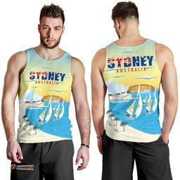 Men Tank Top - Sydney Mens Tank Sydney Opera Sailing