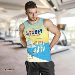Men Tank Top - Sydney Mens Tank Sydney Opera Sailing