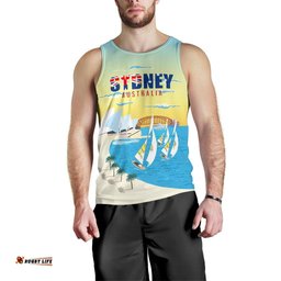 Men Tank Top - Sydney Mens Tank Sydney Opera Sailing