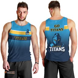 Titans Rugby Men Tank Top Gold Coast 2007 Sporty Style