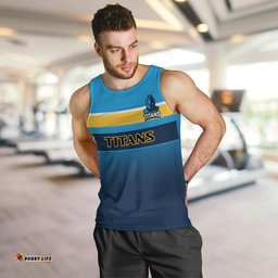 Titans Rugby Men Tank Top Gold Coast 2007 Sporty Style