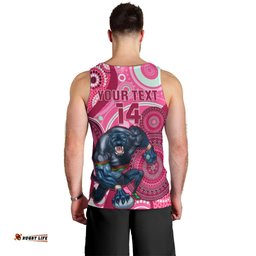 Custom NRL Panthers Men Tank Top Indigenous Penrith Dynamic Pink Version